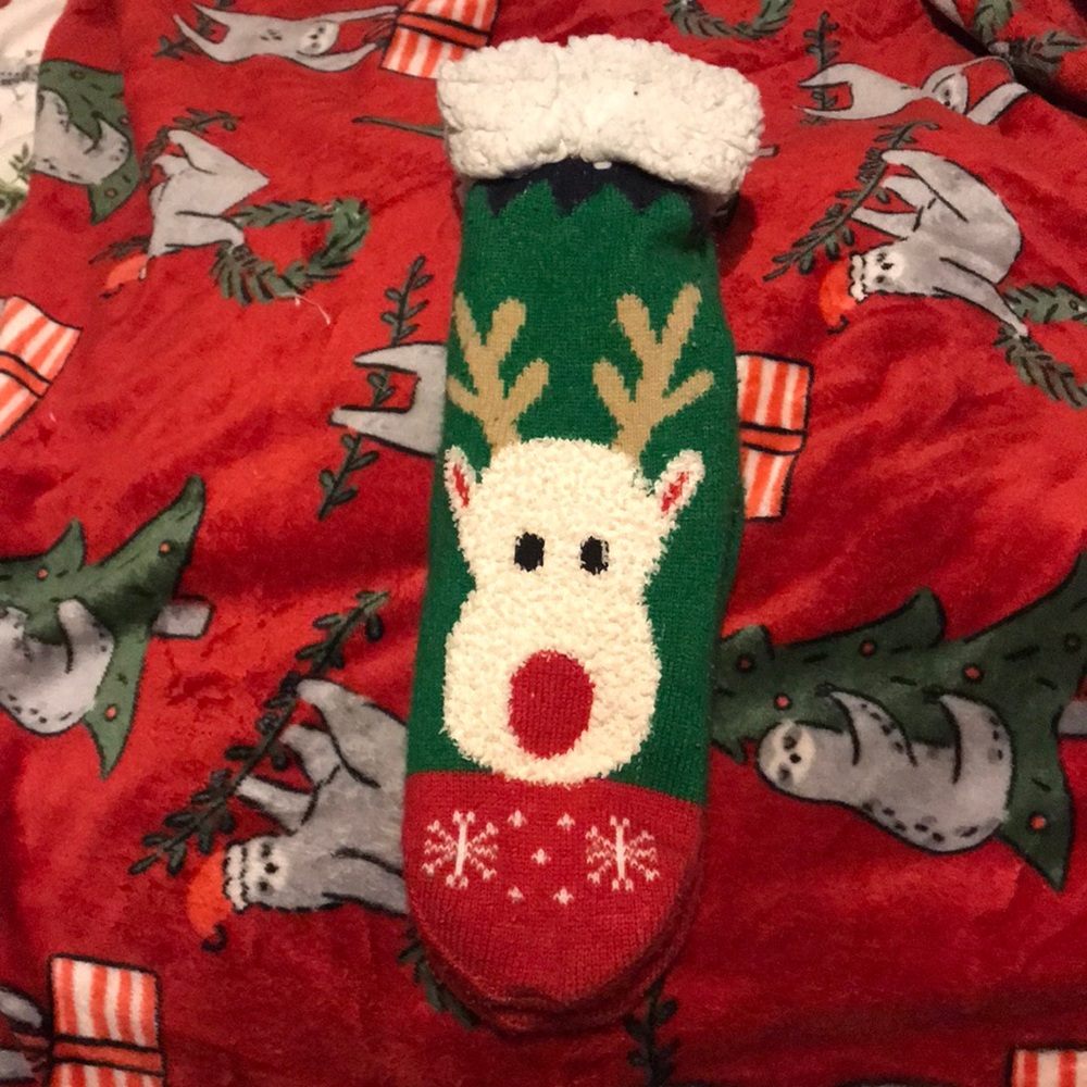 Christmas Reindeer Slipper Socks